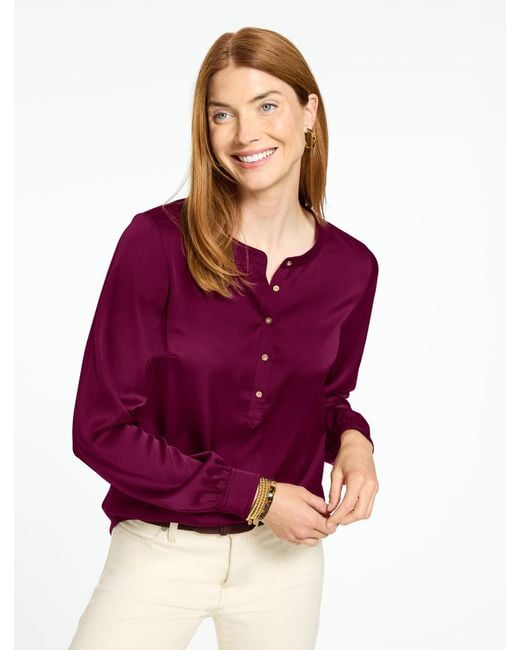 Talbots Purple Soft Satin Charmeuse Top