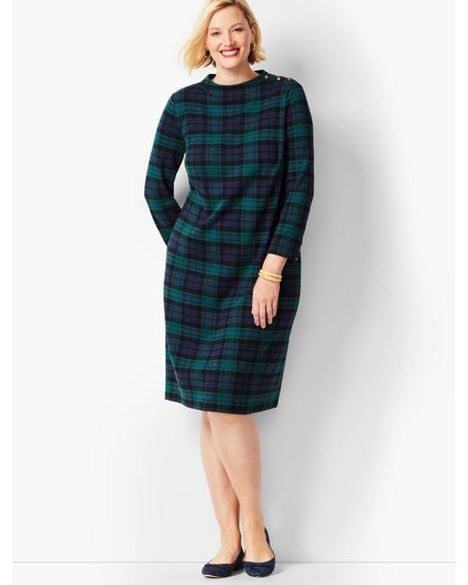 Talbots Black Watch Plaid Shift Dress in Blue Lyst Canada