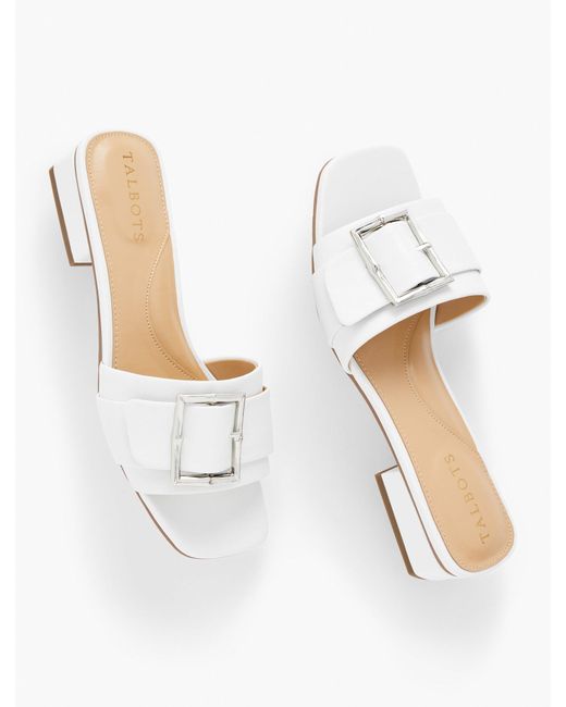 Talbots White Viv Soft Nappa Slide Sandals