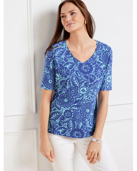 Talbots Blue V-neck T-shirt