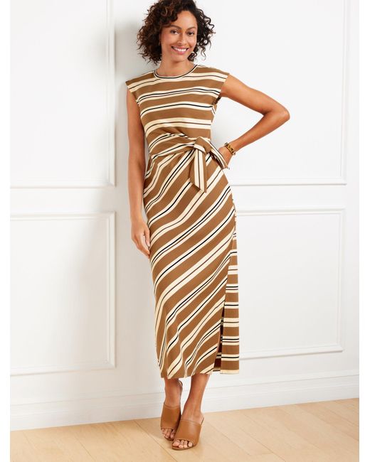 Talbots Natural Side Tie Midi Dress