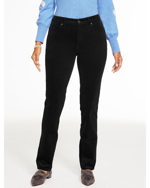 Talbots Black Straight Leg Stretch Corduroy Pants