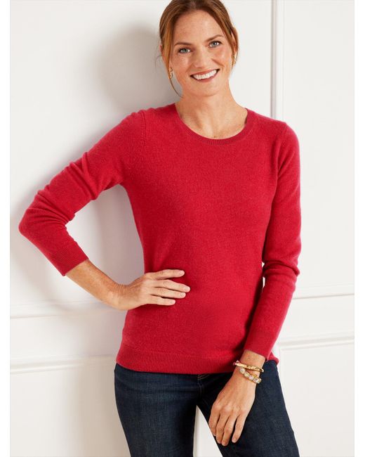 Talbots Red Cashmere Crewneck Sweater