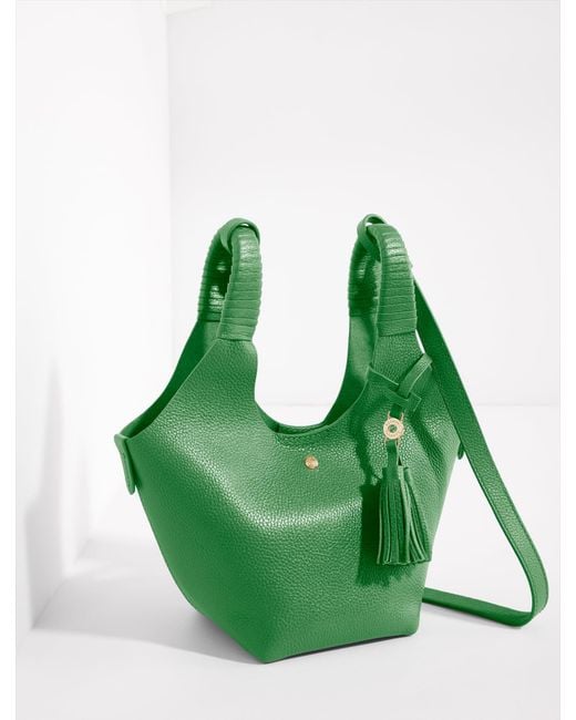 Talbots Green Pippa Pebble Leather Crossbody Bag