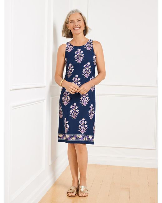 Talbots Blue Effortless Jersey Shift Dress