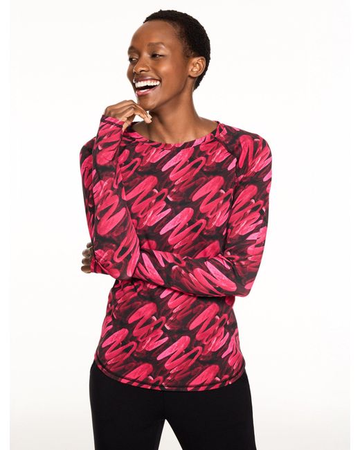 Talbots Red Performance Compression Crewneck T-shirt