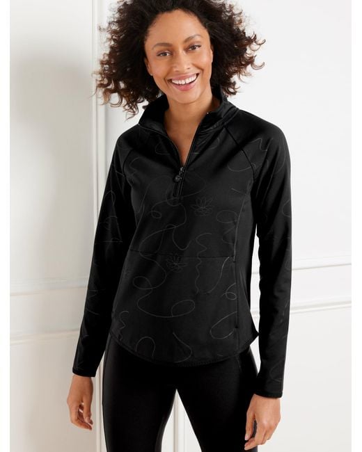 Talbots Black Out & About Half-zip Pullover Sweater