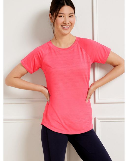 Talbots Pink Cool Slub Short Sleeve Active T-shirt