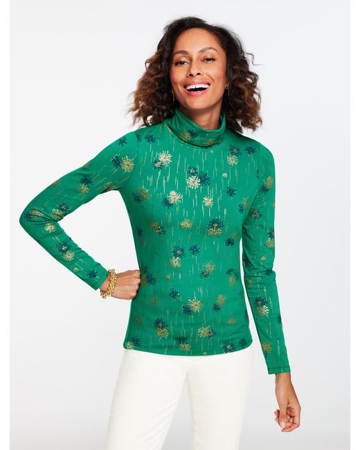 Talbots Green Classic Turtleneck Top