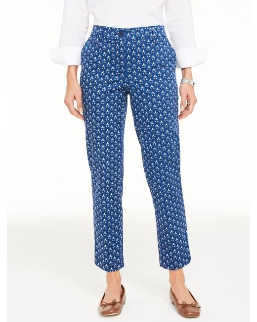 Talbots Blue Heritage Twill Perfect Crops Pants