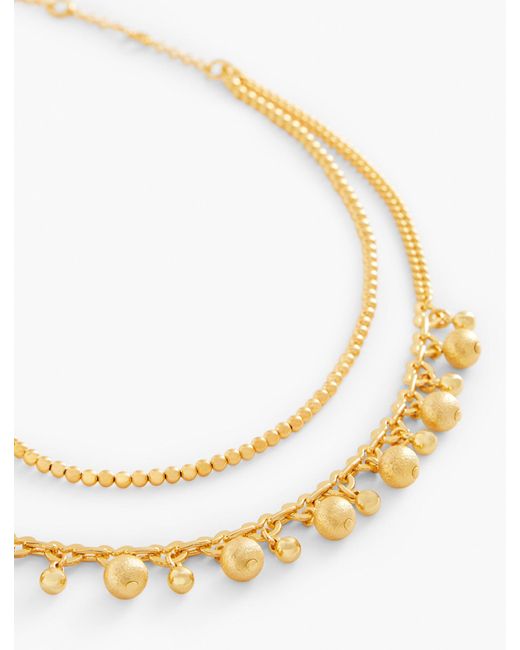 Talbots Metallic Layered Bead Necklace