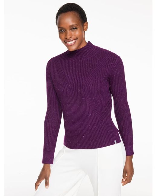 Talbots Purple Mockneck Nep Sweater