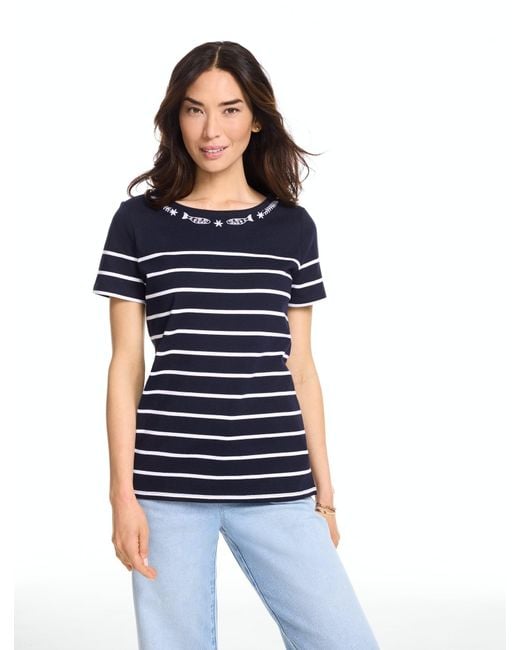 Talbots Blue Embroidered Authentic T-shirt
