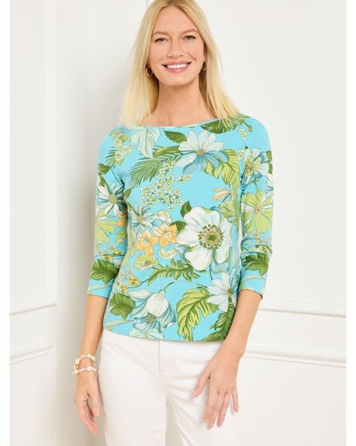 Talbots Blue Bateau Neck T-shirt