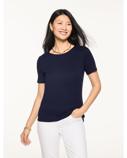 Talbots Blue Pima Cotton Crewneck T-shirt