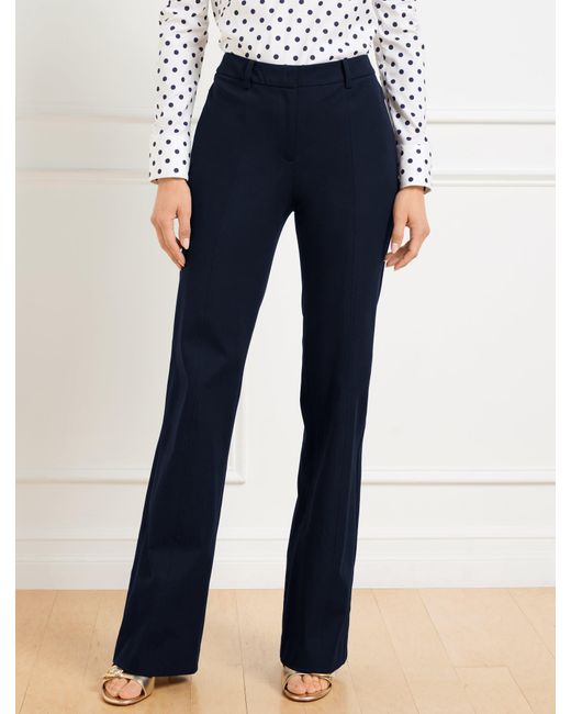 Talbots Blue Flare Leg Cotton Bi-stretch Pants