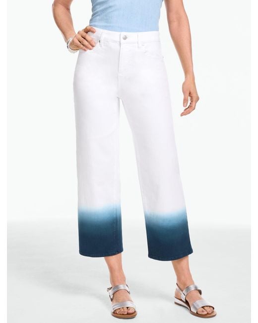 Talbots White Wide Crop High Waist Jeans
