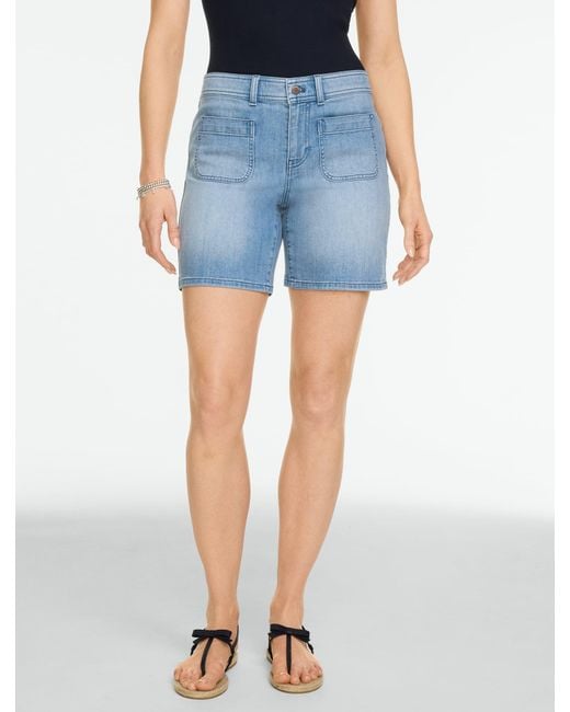 Talbots Blue Lightweight Denim Patch Pocket Shorts