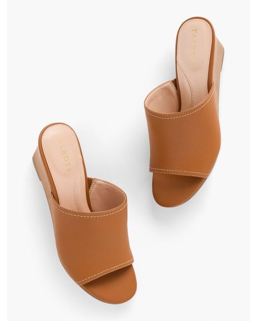 Talbots White Royce Nappa Wedge Sandals