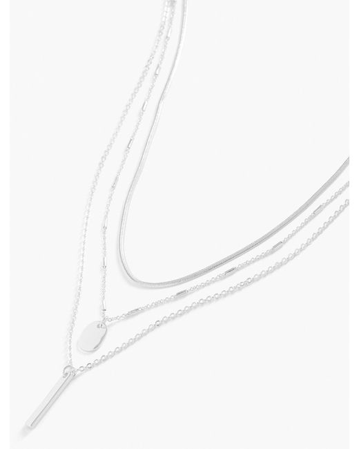 Talbots White Layered Pendant Necklace