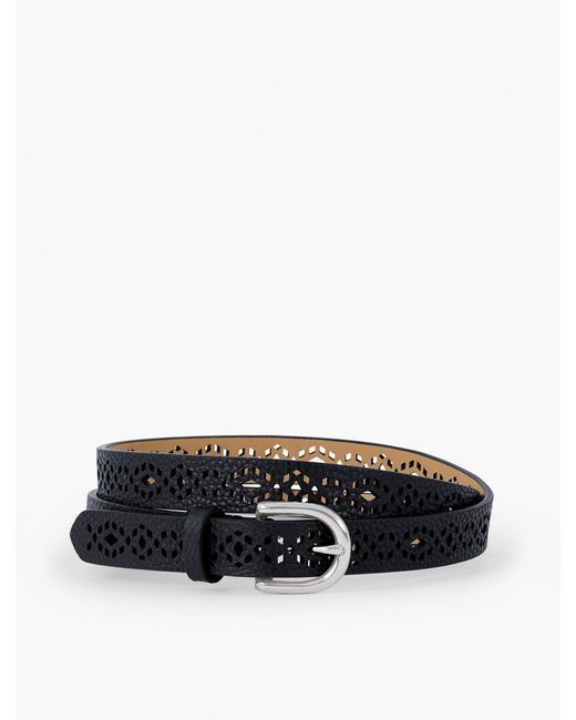 Talbots Black Perforated Leather Belt