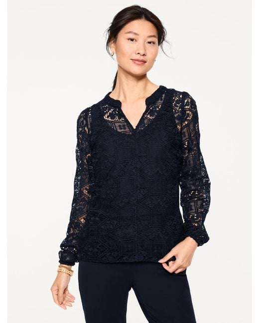 Talbots Blue Lace Top
