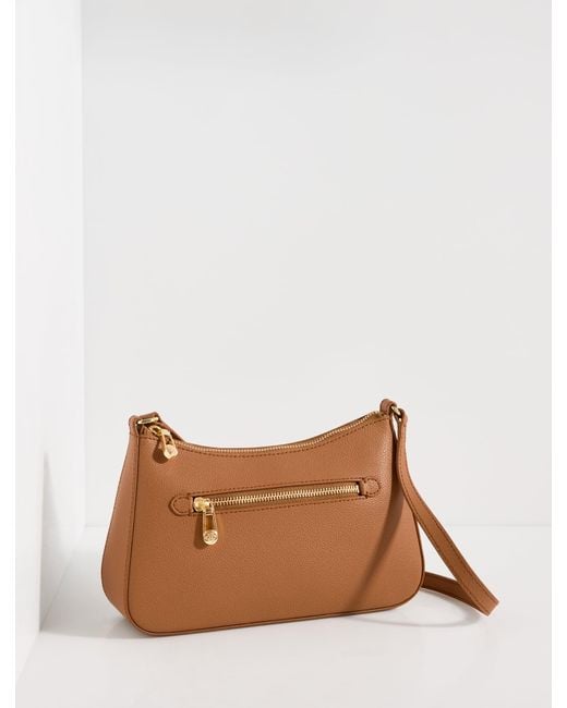 Talbots Brown Evelyn Pebble Leather Crossbody Bag