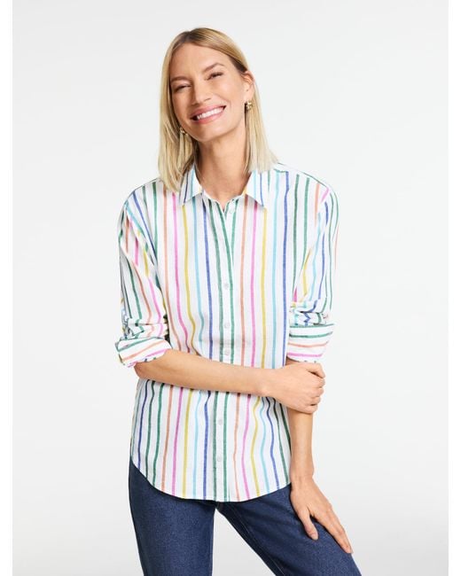 Talbots White Linen Everyday Relaxed Shirt