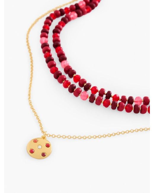 Talbots Scattered Stones & Beads Layered Necklace