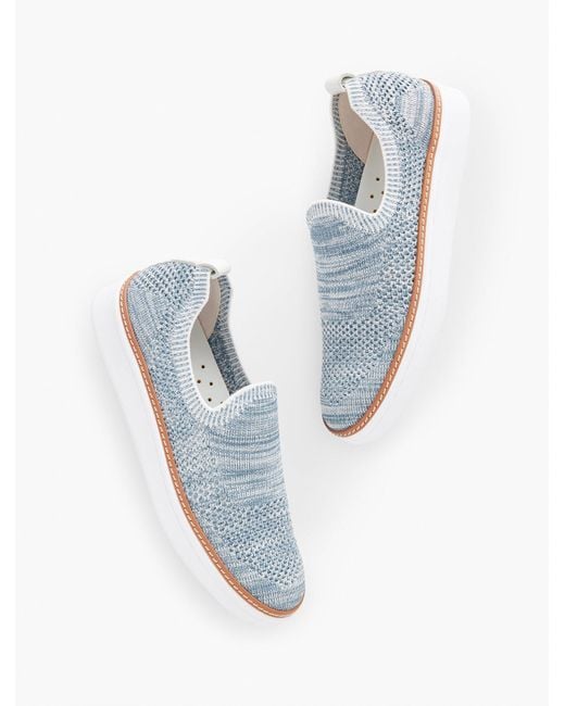 Talbots Blue Brittany Marl Knit Slip-on Sneakers