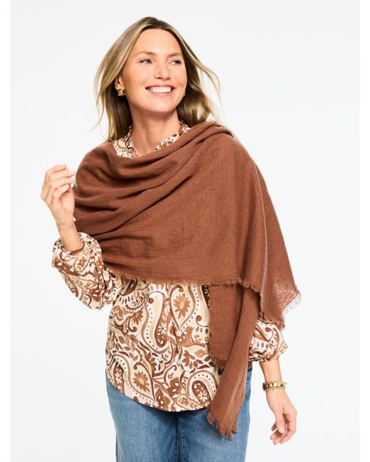Talbots Brown Fringe Wrap