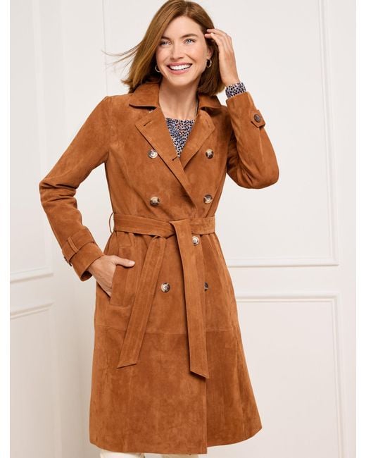 Talbots Brown Suede Trench Coat