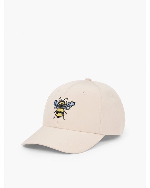 Talbots Natural Honey Bee Needlepoint Baseball Cap
