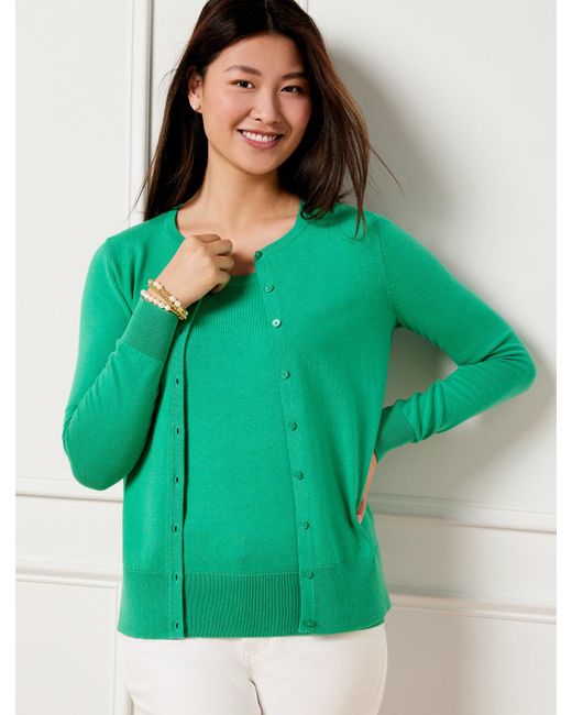 Talbots Green Charming Cardigan Sweater