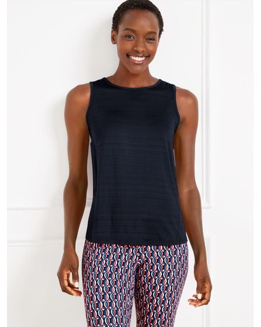 Talbots Blue Cool Slub Active Sleeveless Tank Top