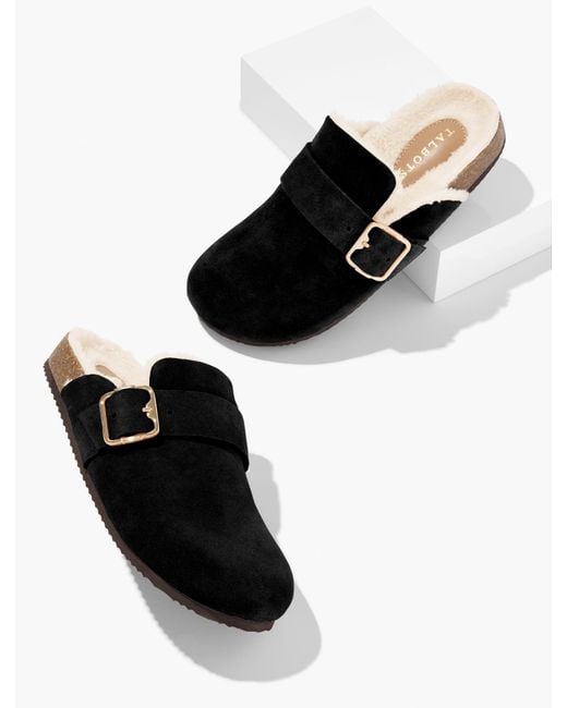 Talbots Black Colbie Suede Mules