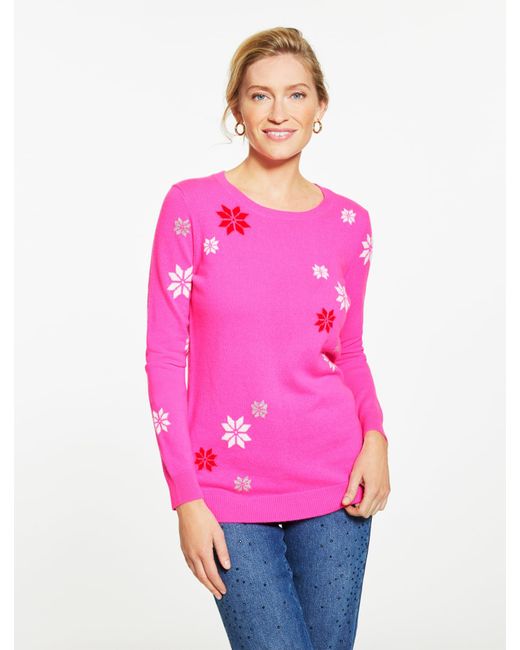 Talbots Pink Cashmere Crewneck Sweater