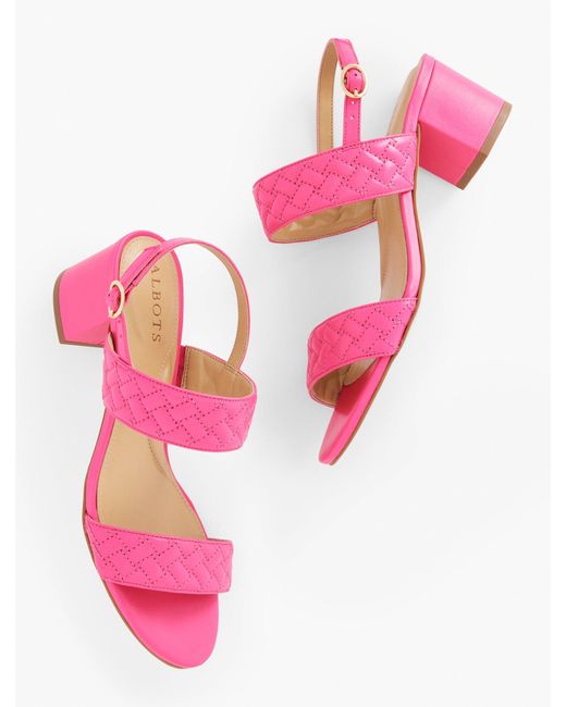 Talbots Pink Mimi Quilted Sandals