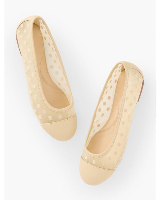 Talbots White Blair Mesh Dot Ballet Flats