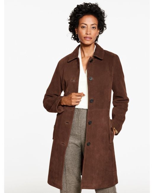 Talbots Brown Suede A-line Coat