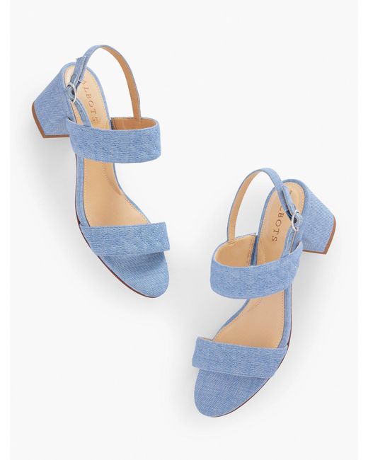 Talbots Blue Mimi Quilted Sandals