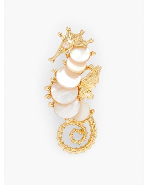 Talbots Metallic Mother-of-pearl Seahorse Brooch