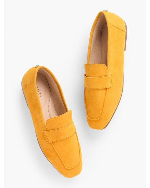 Talbots Orange Audrey Suede Loafers