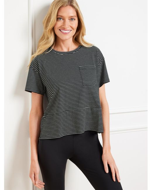 Talbots Gray Supersoft Jersey Boxy Crewneck T-shirt