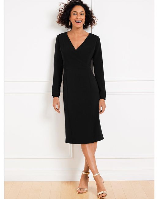 Talbots Black Easy Travel Long Sleeve Dress