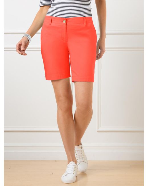 Talbots Red Relaxed Chino Shorts