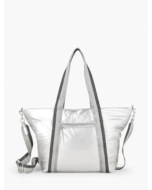 Talbots White Metallic Nylon Tote