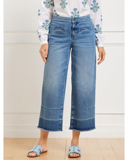Talbots Wide Crop Released Hem Jeans in Blue Lyst UK