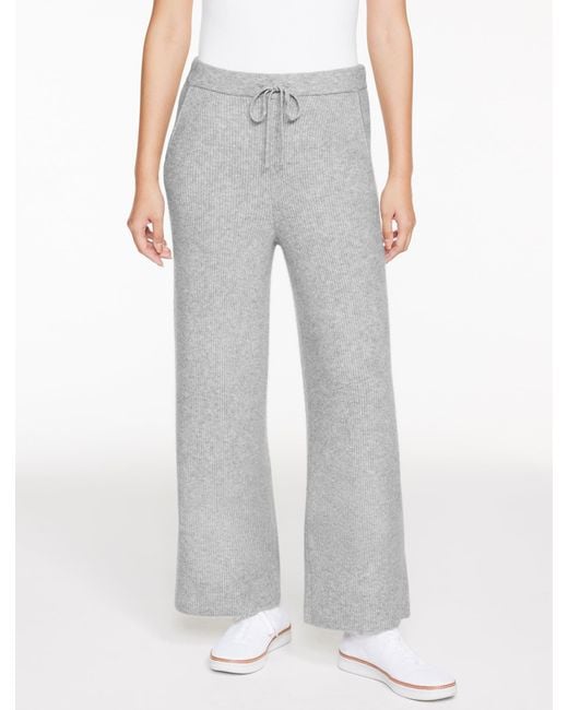 Talbots Gray Ribbed Wide Leg Sweater Pants