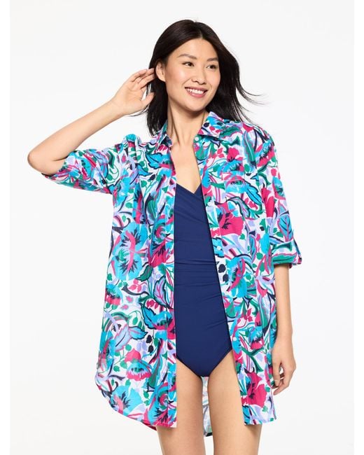 Aqua Club Blue Gauze Shirt Cover-up